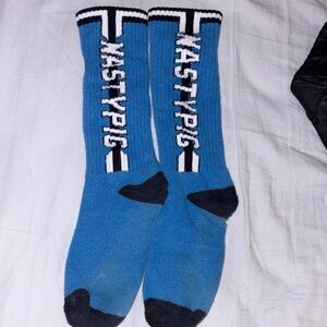 Vintage Nasty Pig Blue and Black Casual Socks